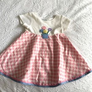 Adorable Rear Editions 2T spring Easter summer dresss pink gingham cotton skirt